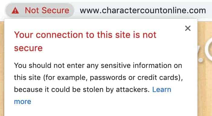 google not secure badge