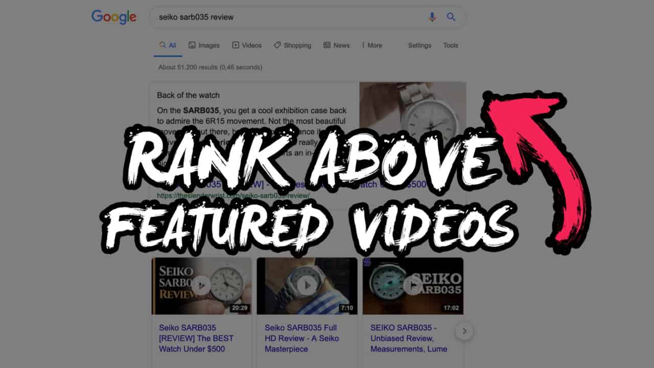 How To Rank An Article Above YouTube Featured Videos