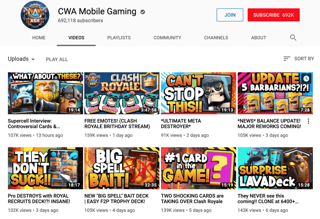 cwa mobile gaming channel content schedule